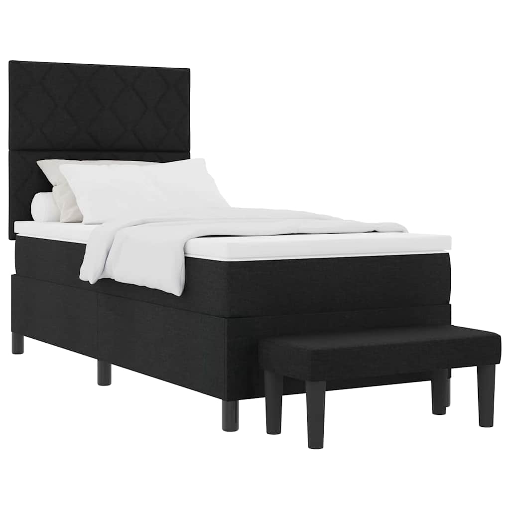 Boxspringbett mit Matratze Schwarz 90 x 190 cm Stoff