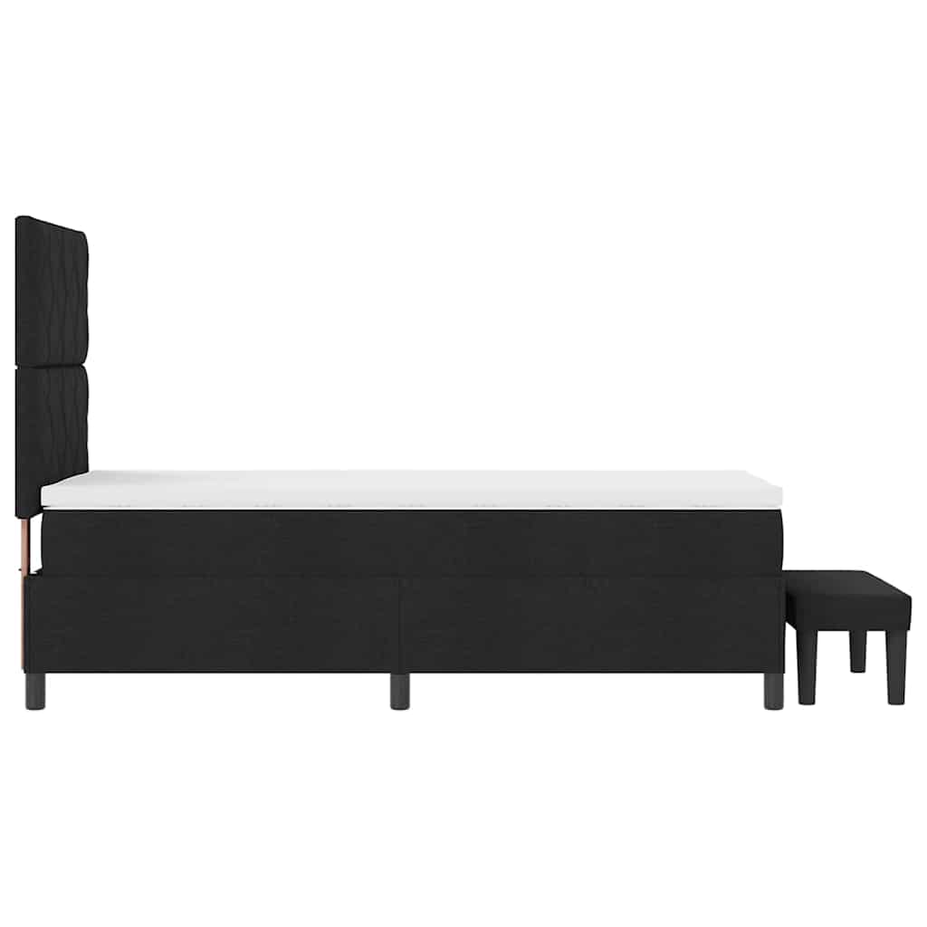 Boxspringbett mit Kopfteil Schwarz 100 x 200 cm Stoff