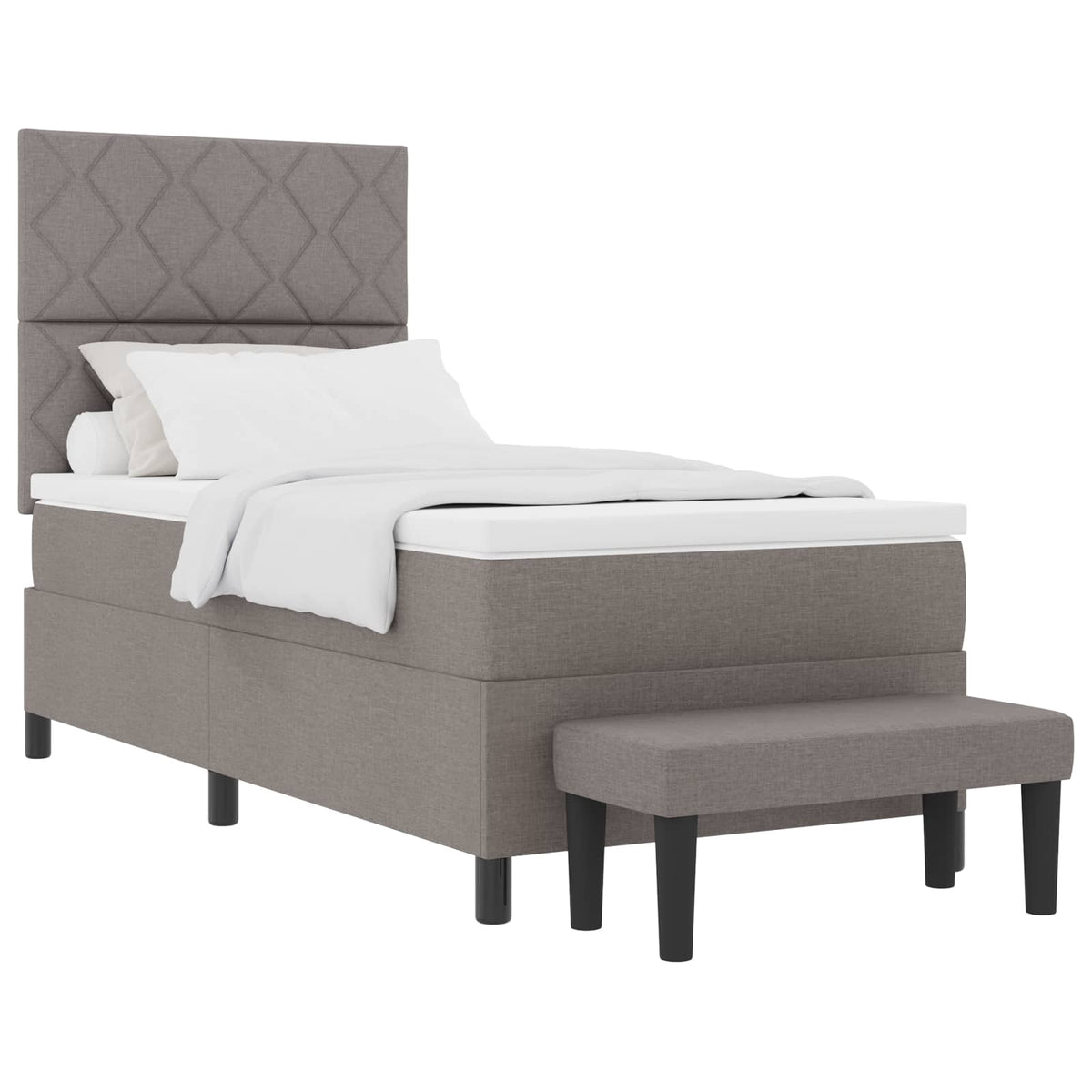 Boxspringbett mit Kopfteil Taupe 100 x 200 cm Stoff