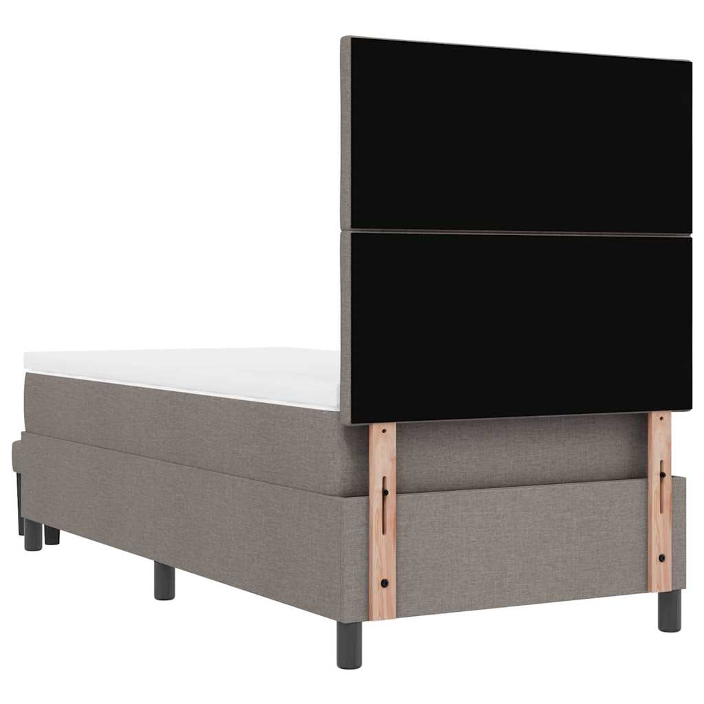 Boxspringbett mit Kopfteil Taupe 100 x 200 cm Stoff