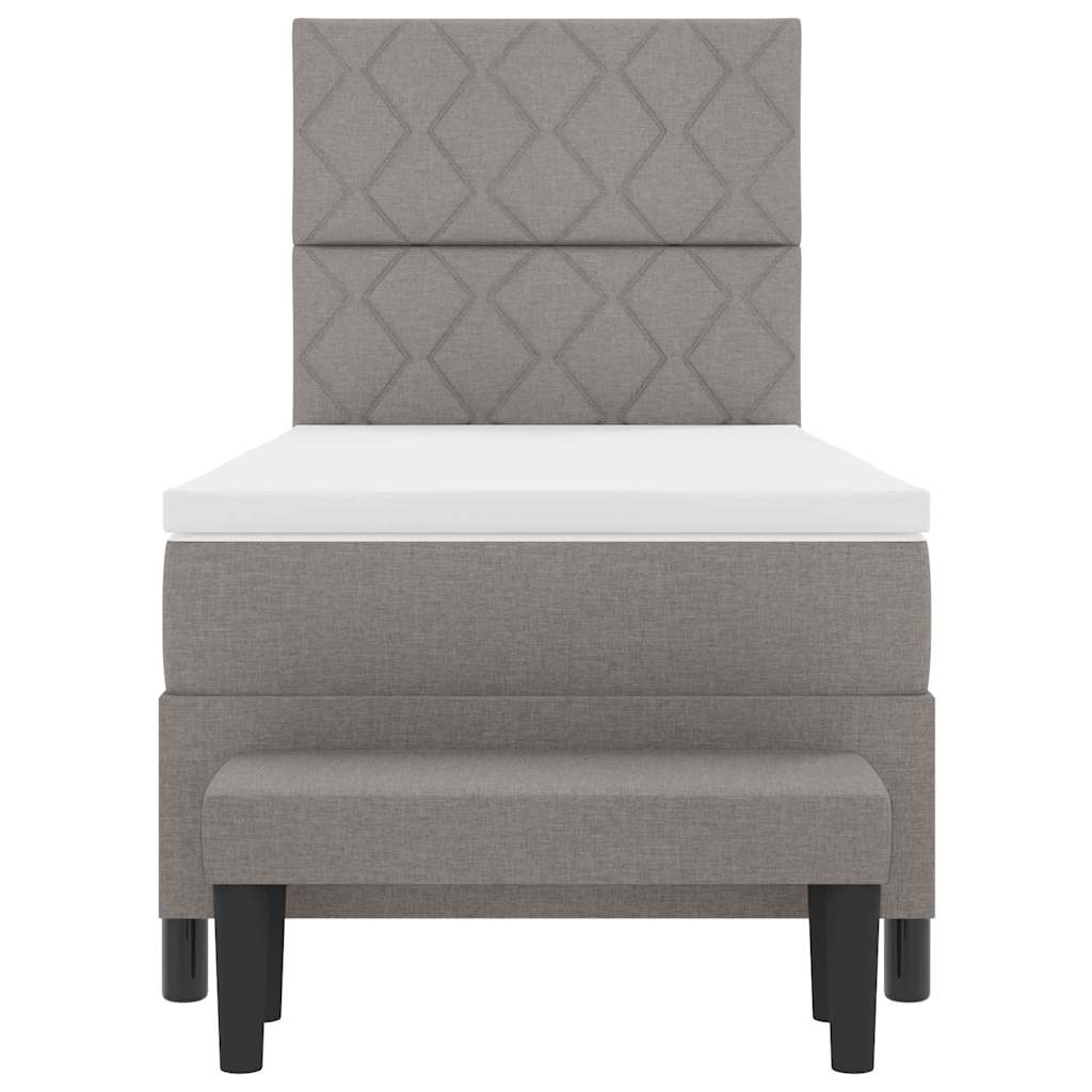 Boxspringbett Taupe 100 x 200 cm Stoff & Holzwerkstoff