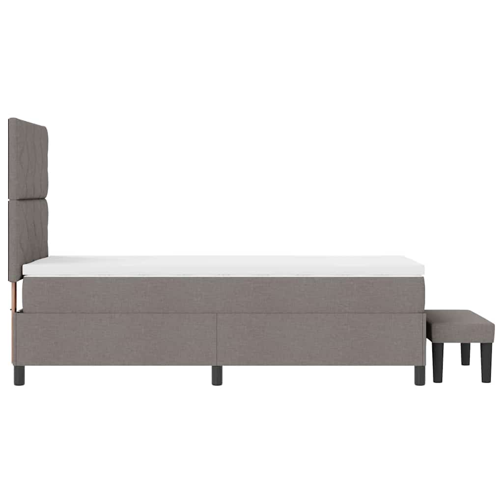 Boxspringbett mit Kopfteil Taupe 100 x 200 cm Stoff