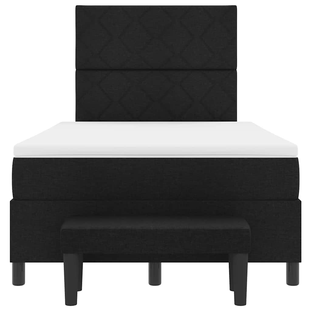 Boxspringbett mit Kopfteil Schwarz 120 x 190 cm Stoff