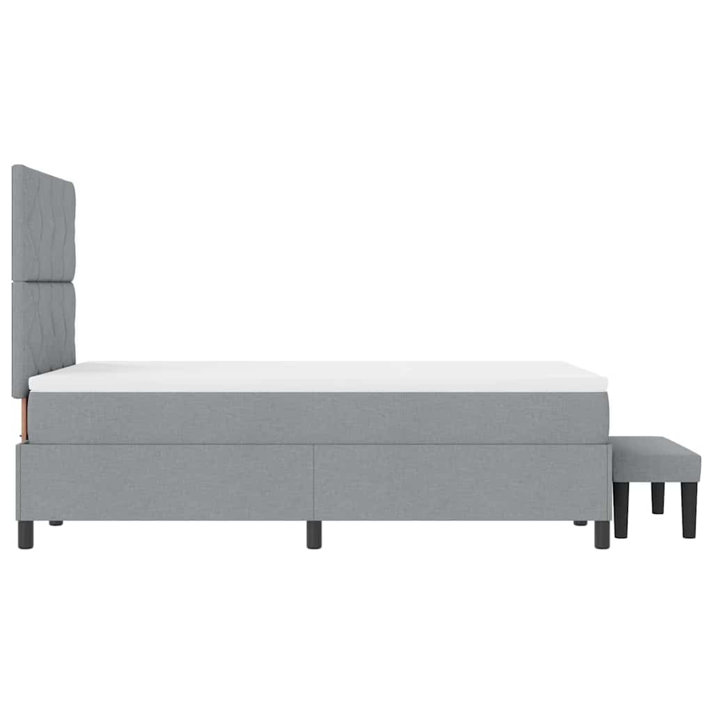 Boxspringbett mit Kopfteil Hellgrau 120 x 200 cm Stoff