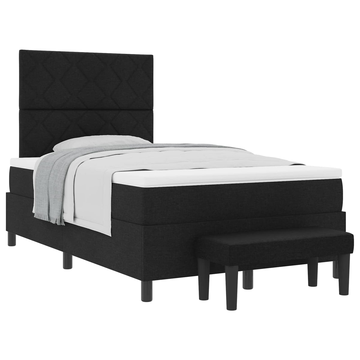 Boxspringbett mit Kopfteil Schwarz 120 x 200 cm Stoff