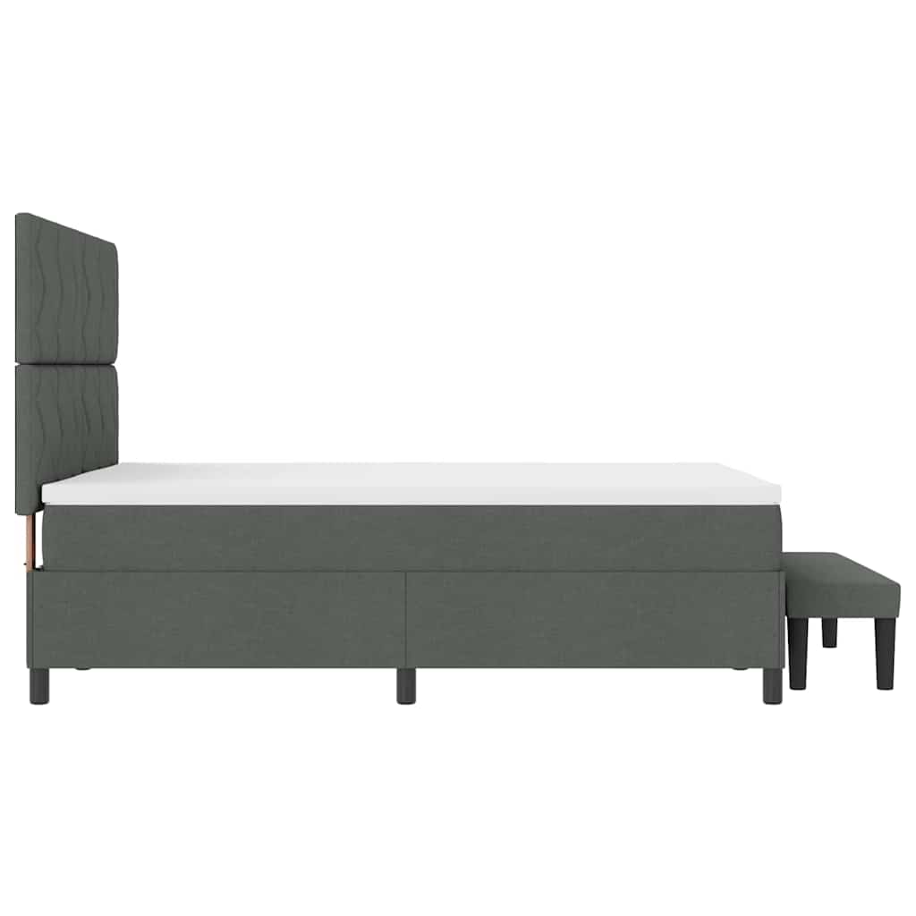 Boxspringbett mit Kopfteil Dunkelgrau 140 x 200 cm Stoff