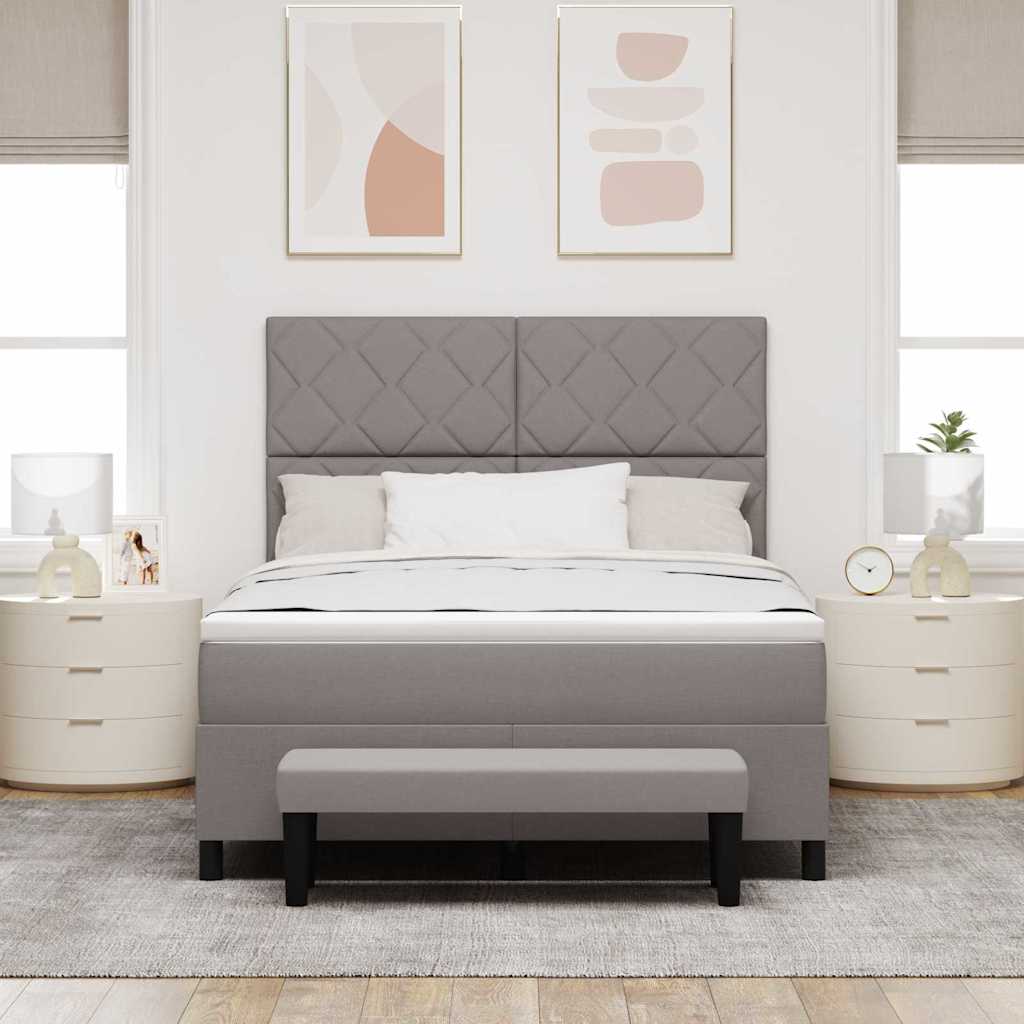 Boxspringbett mit Matratze Taupe 140 x 200 cm Stoff