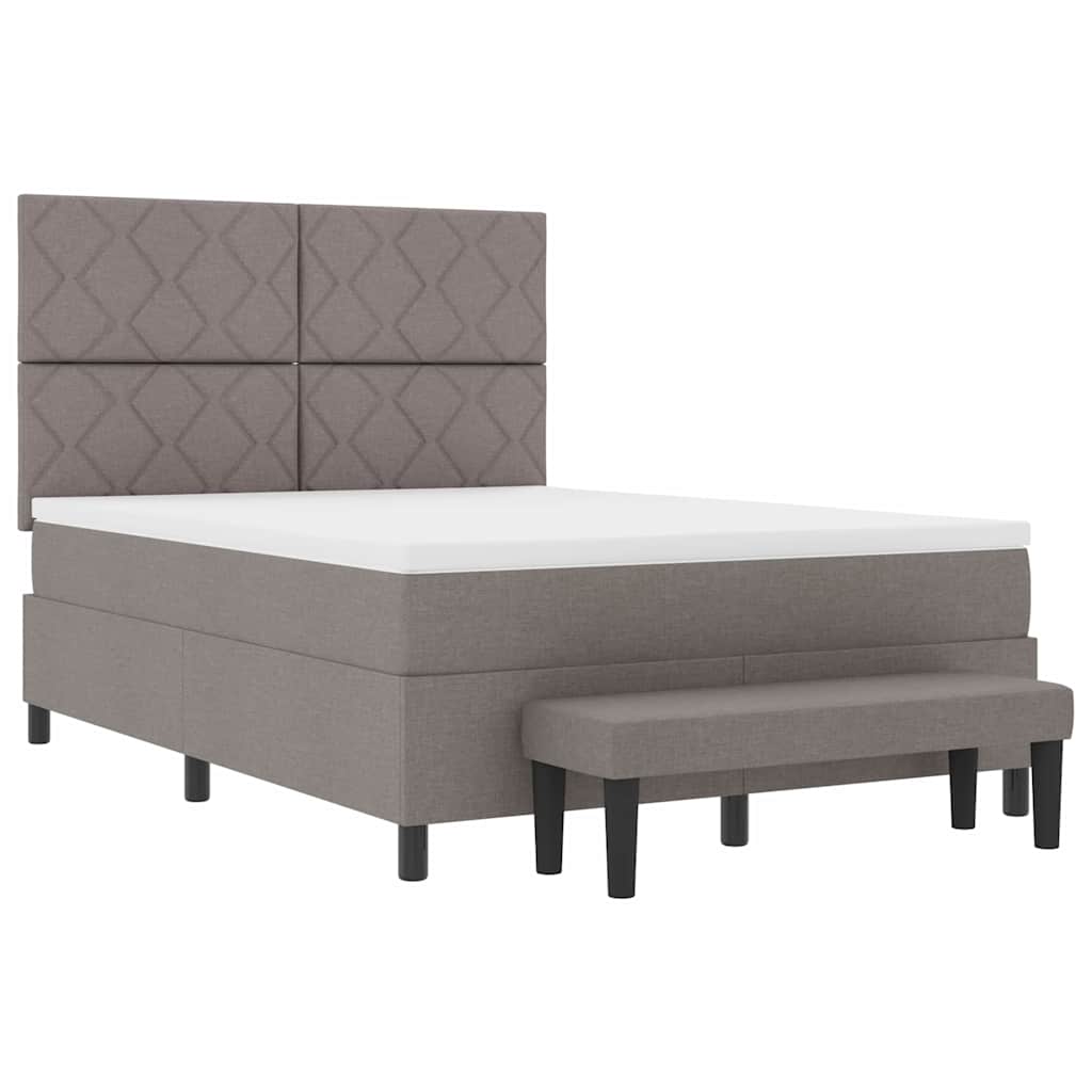 Boxspringbett mit Matratze Taupe 140 x 200 cm Stoff