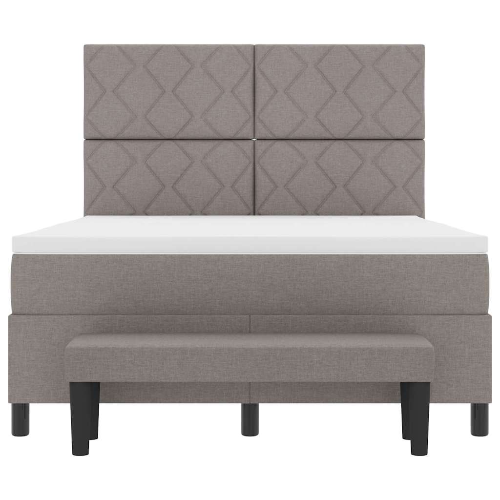 Boxspringbett mit Matratze Taupe 140 x 200 cm Stoff
