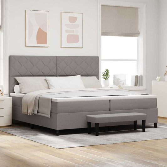 Boxspringbett mit Matratze Taupe 200 x 200 cm Stoff