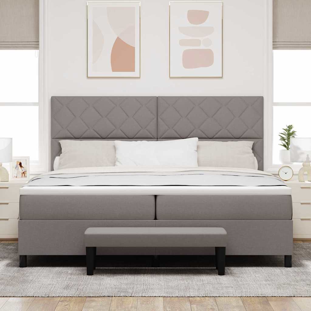 Boxspringbett mit Matratze Taupe 200 x 200 cm Stoff
