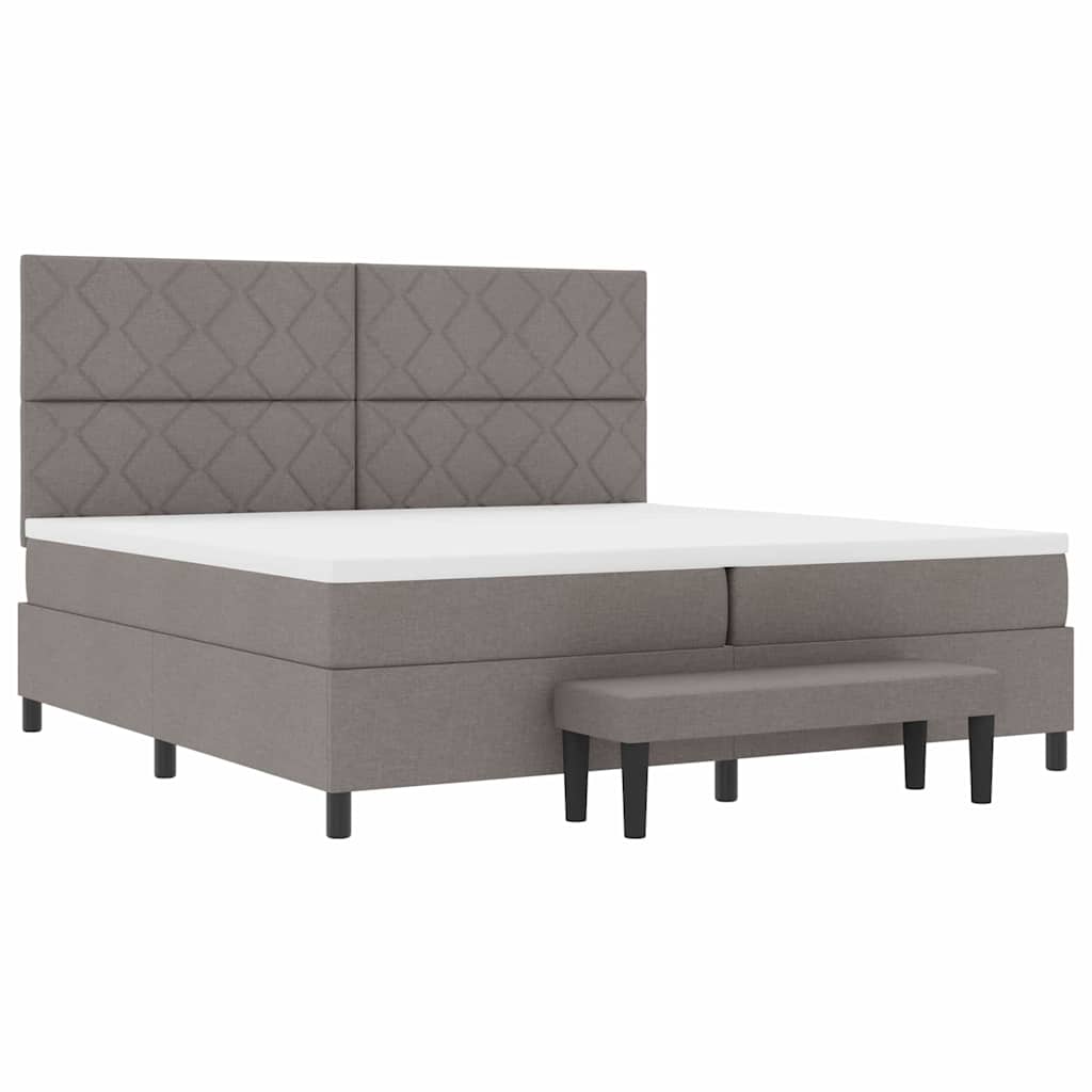 Boxspringbett mit Matratze Taupe 200 x 200 cm Stoff