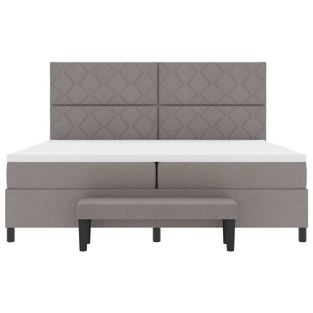 Boxspringbett mit Matratze Taupe 200 x 200 cm Stoff