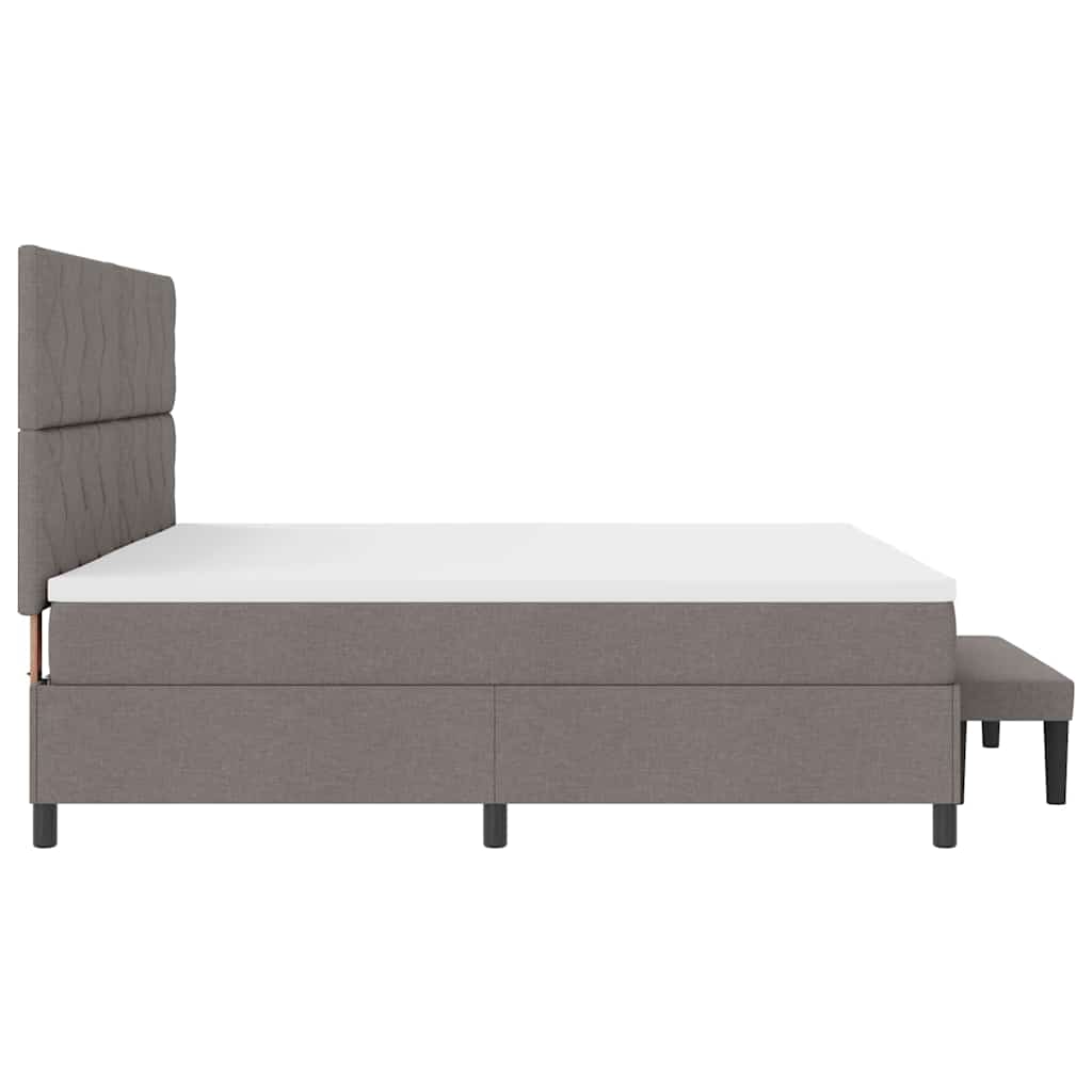 Boxspringbett mit Matratze Taupe 200 x 200 cm Stoff