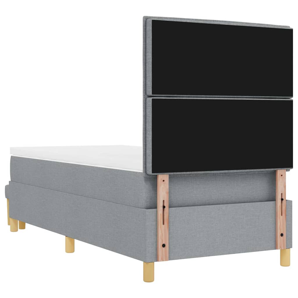 Boxspringbett mit Kopfteil Hellgrau 200 x 80 cm Stoff