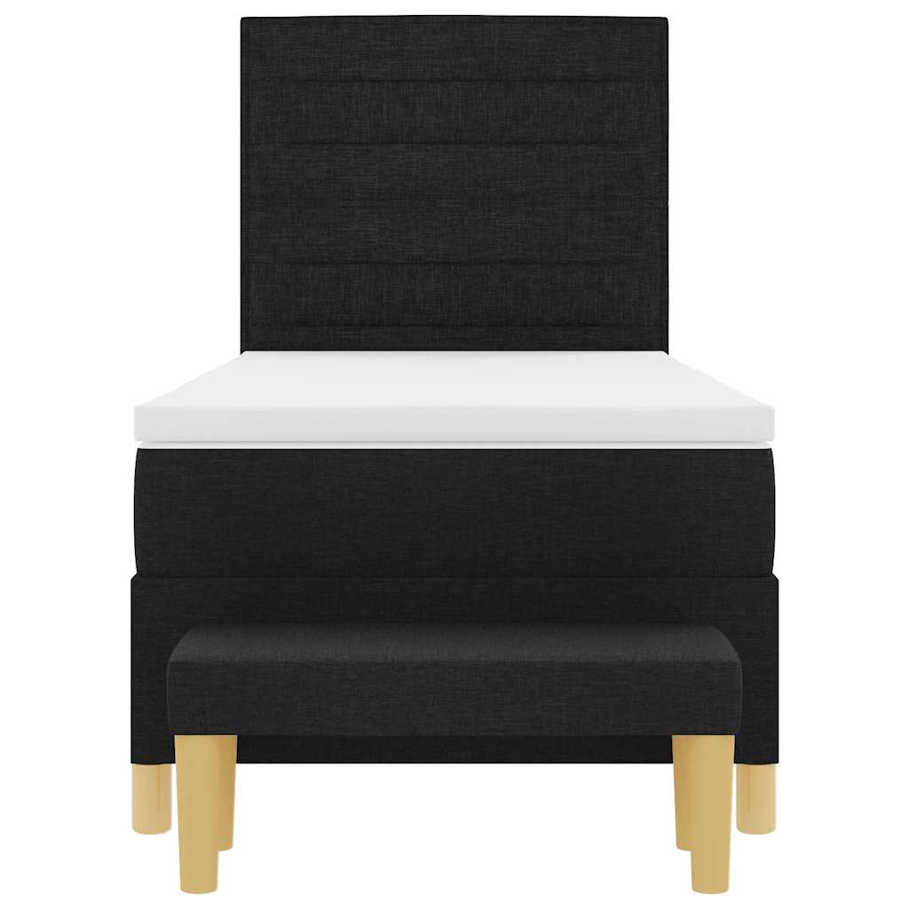 Boxspringbett mit Kopfteil Schwarz 200 x 90 cm Stoff
