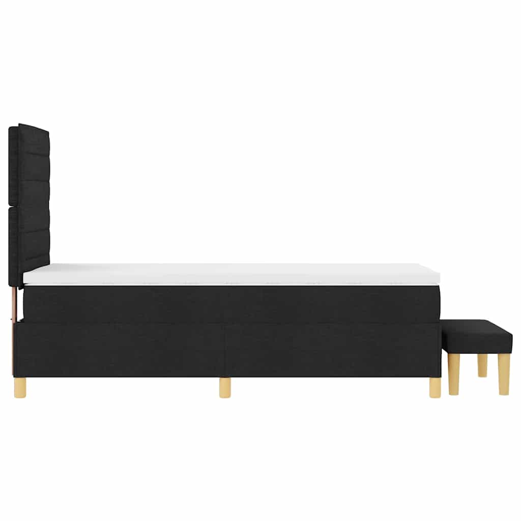 Boxspringbett mit Matratze Schwarz 90 x 190 cm Stoff