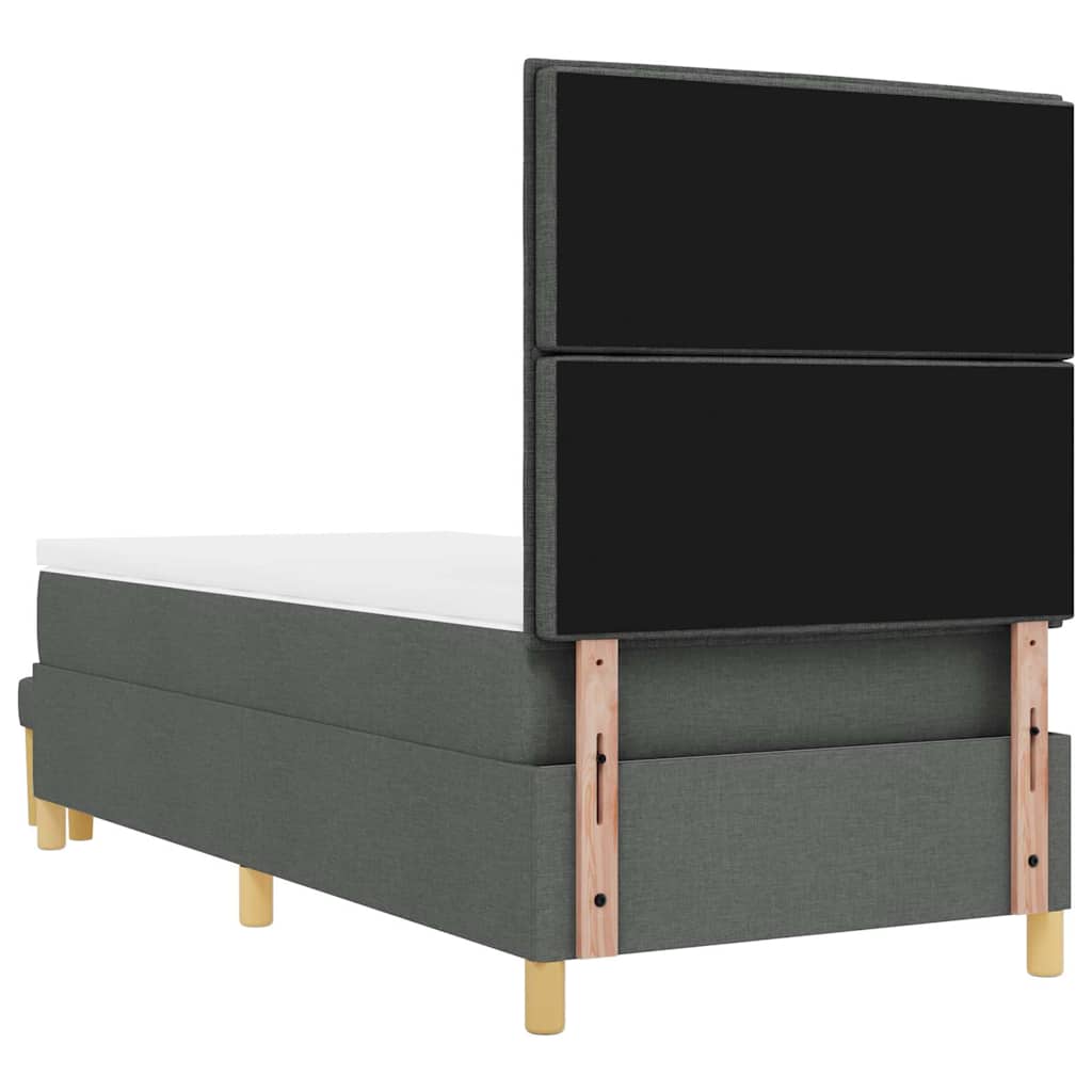 Boxspringbett mit Kopfteil Dunkelgrau 200 x 90 cm Stoff