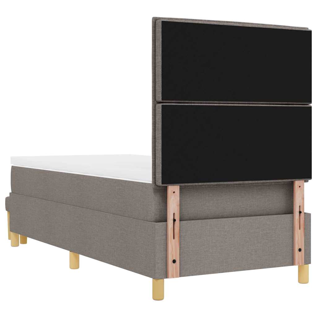 Boxspringbett mit Kopfteil Taupe 200 x 90 cm Stoff
