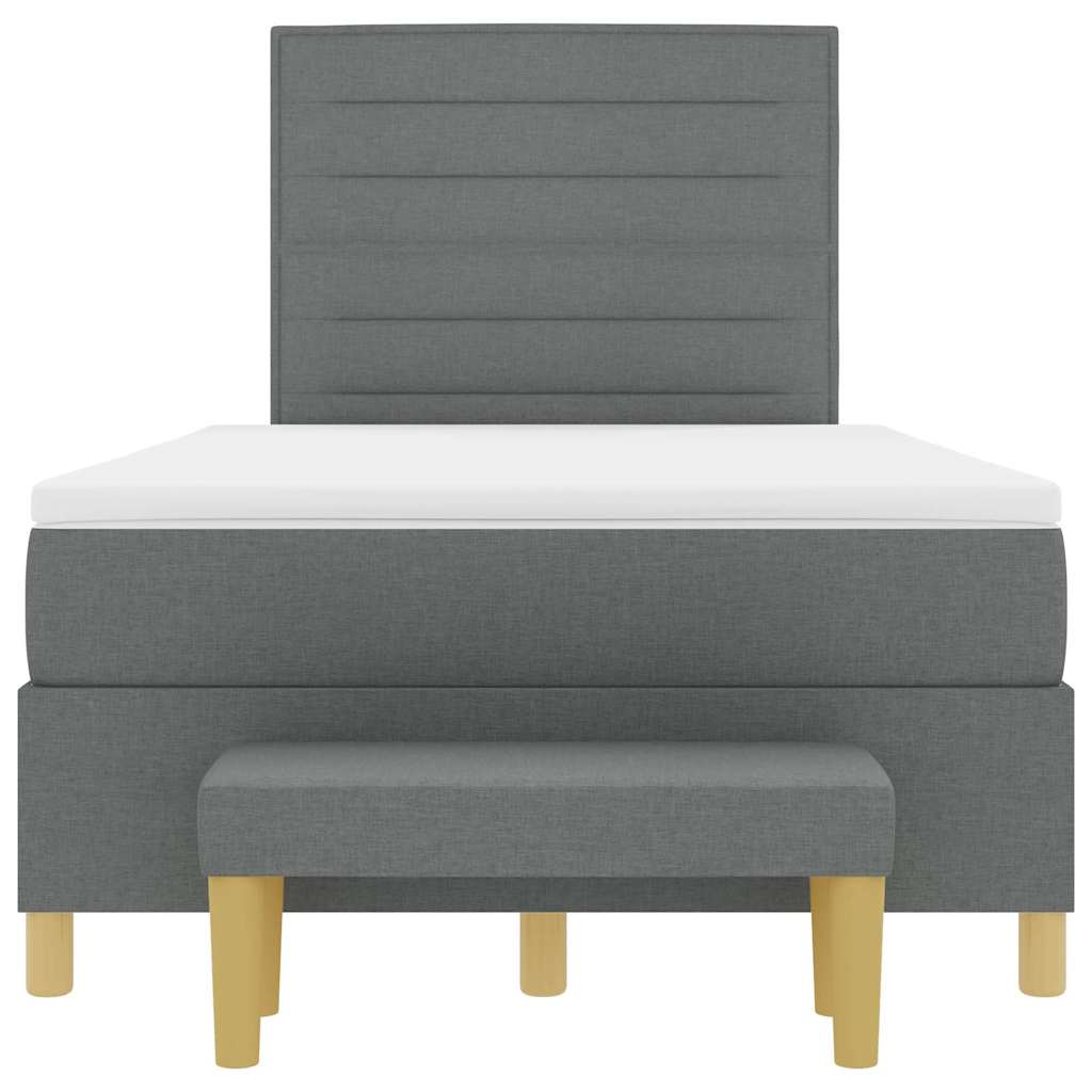 Boxspringbett mit Kopfteil Dunkelgrau 190 x 120 cm Stoff
