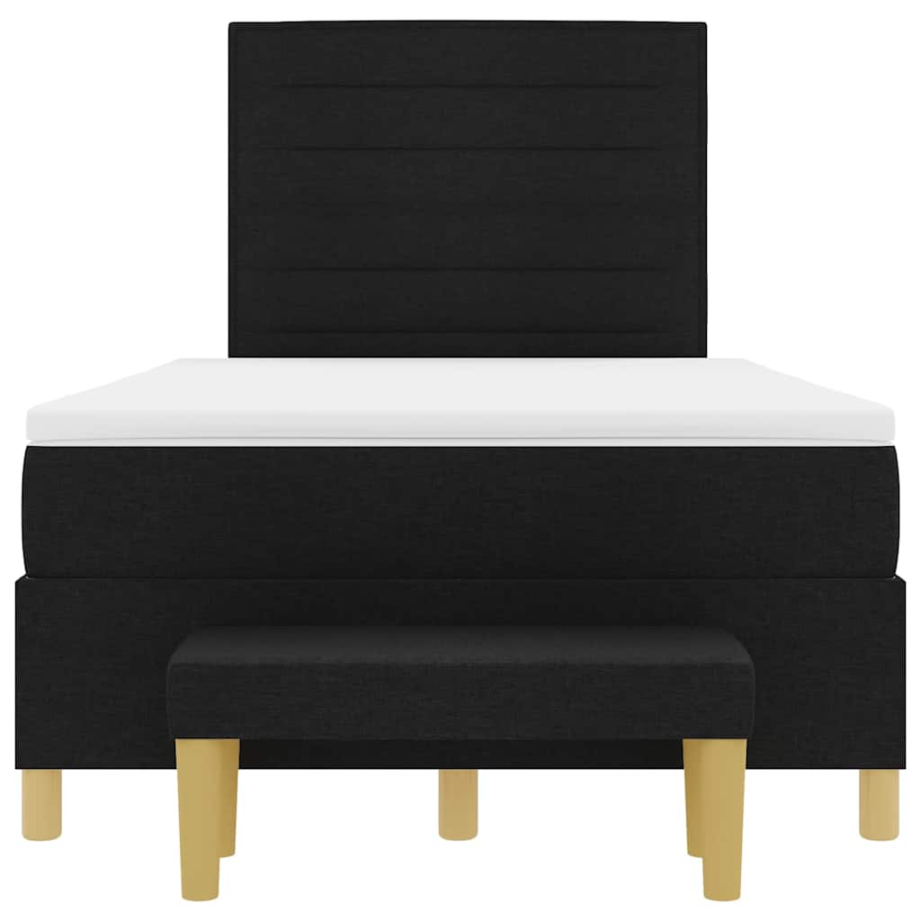 Boxspringbett mit Kopfteil Schwarz 190 x 120 cm Stoff