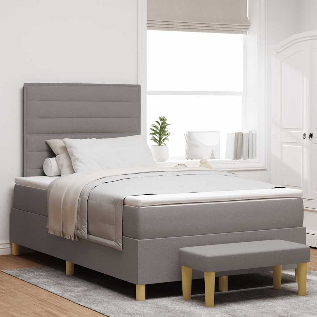 Boxspringbett mit Matratze Taupe 120 x 190 cm Stoff
