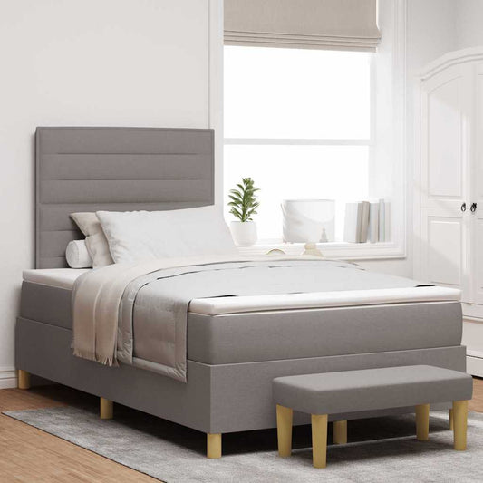 Boxspringbett mit Matratze Taupe 120 x 190 cm Stoff