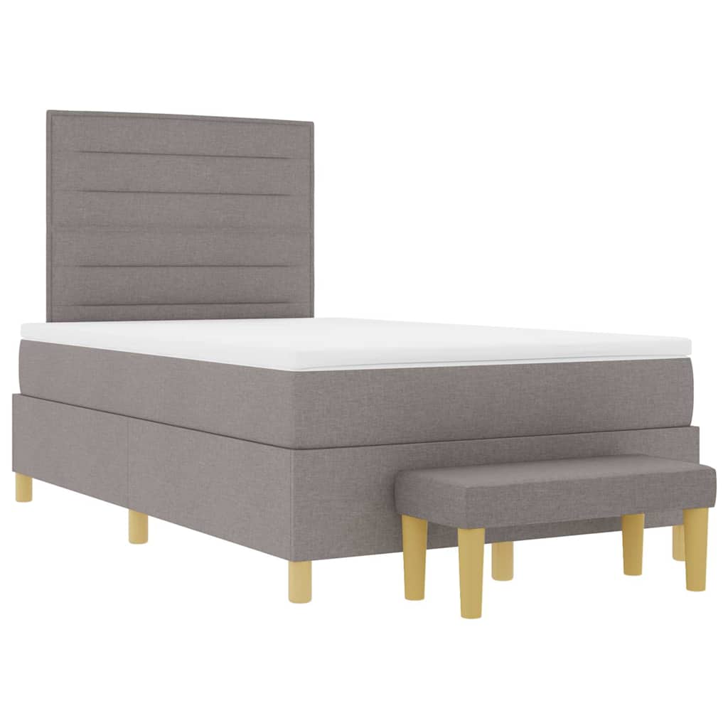 Boxspringbett mit Matratze Taupe 120 x 190 cm Stoff