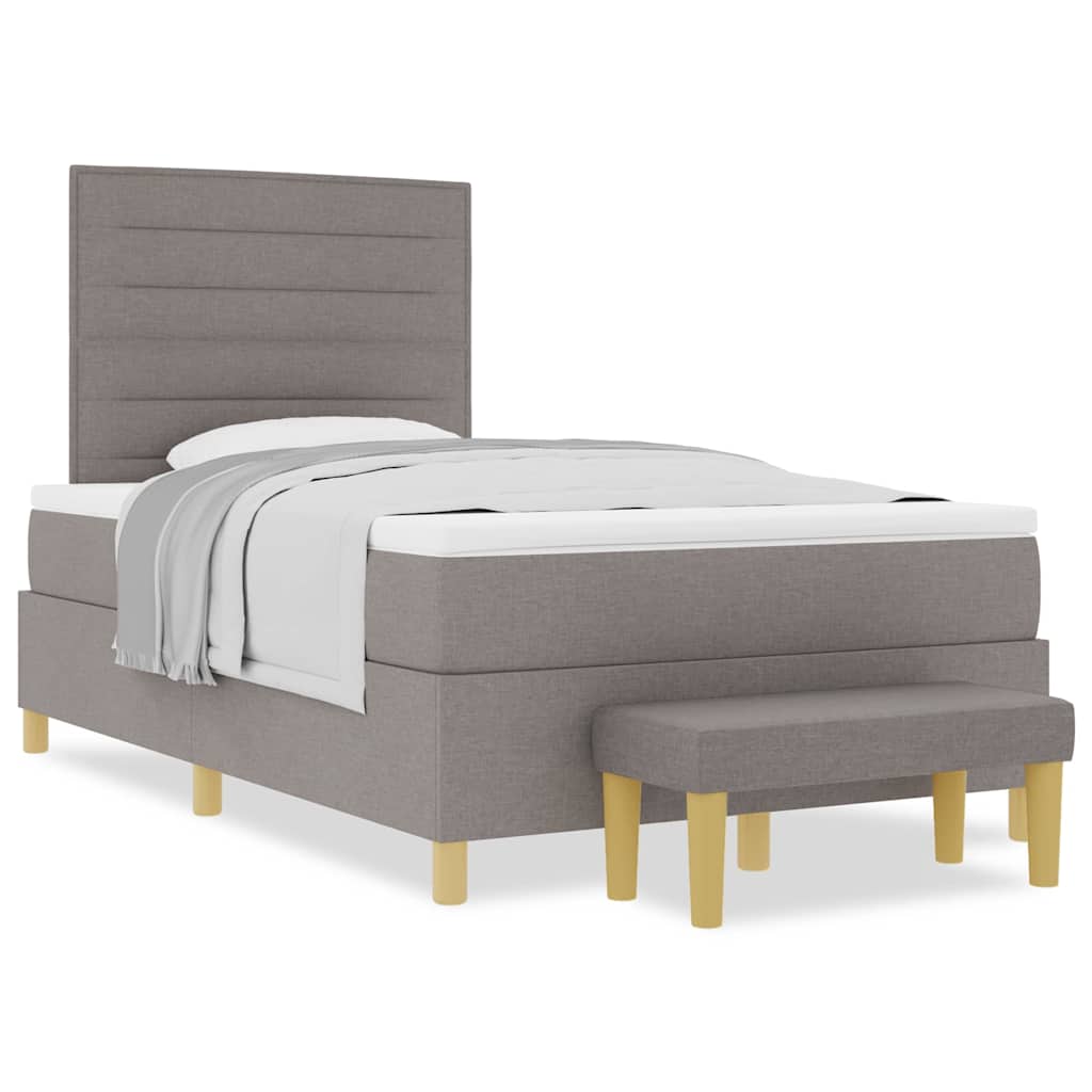 Boxspringbett mit Matratze Taupe 120 x 190 cm Stoff