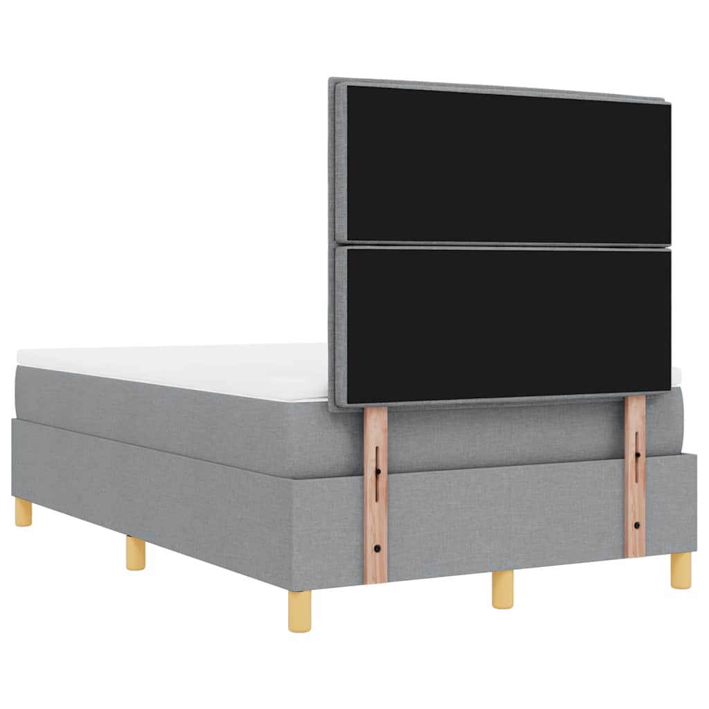 Boxspringbett mit Kopfteil Hellgrau 200 x 120 cm Stoff