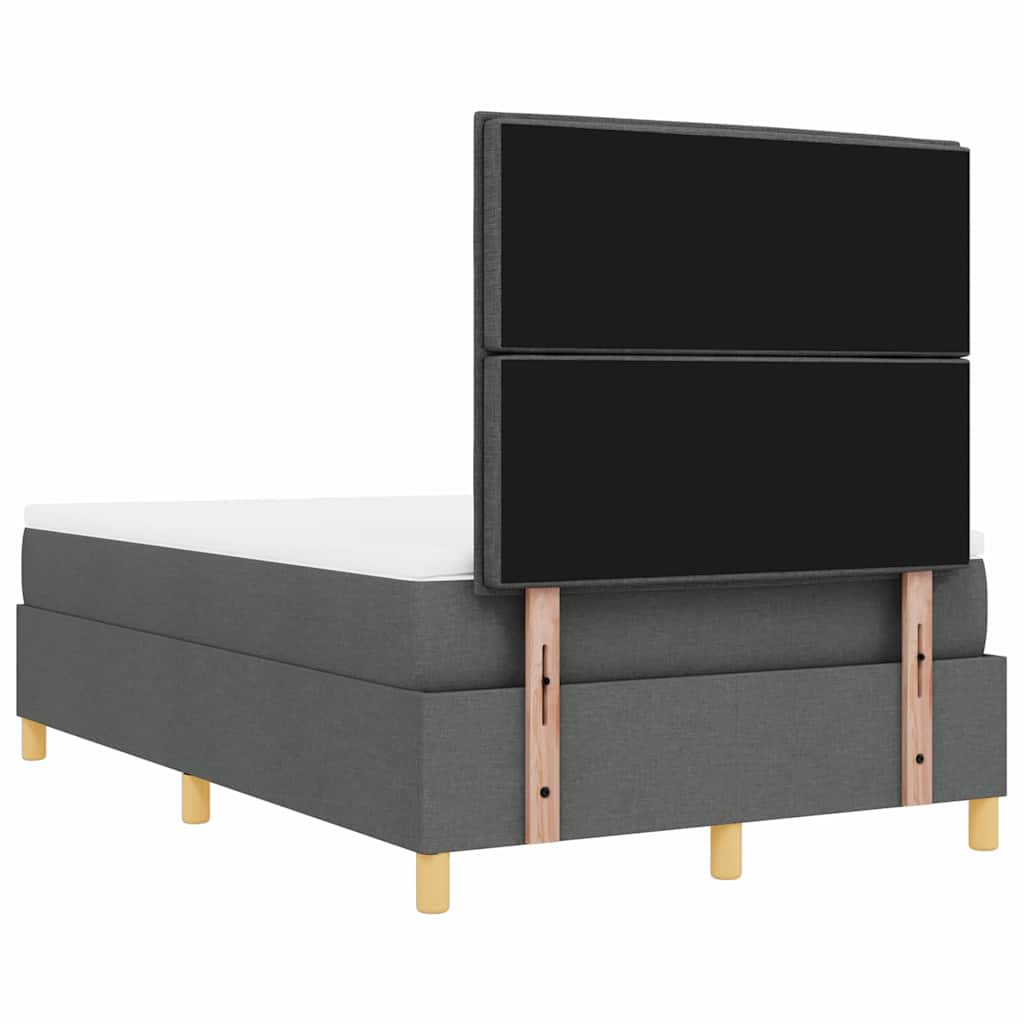 Boxspringbett mit Kopfteil Dunkelgrau 200 x 120 cm Stoff