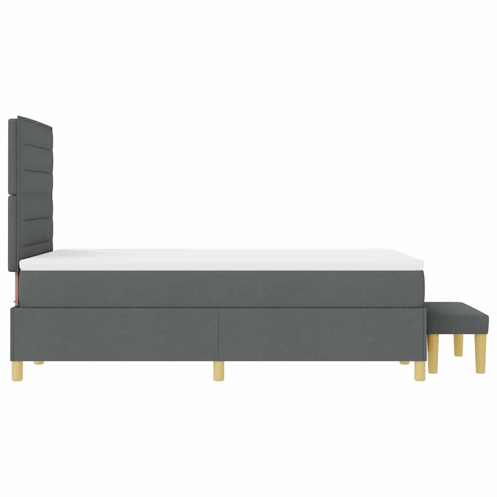 Boxspringbett mit Kopfteil Dunkelgrau 200 x 120 cm Stoff