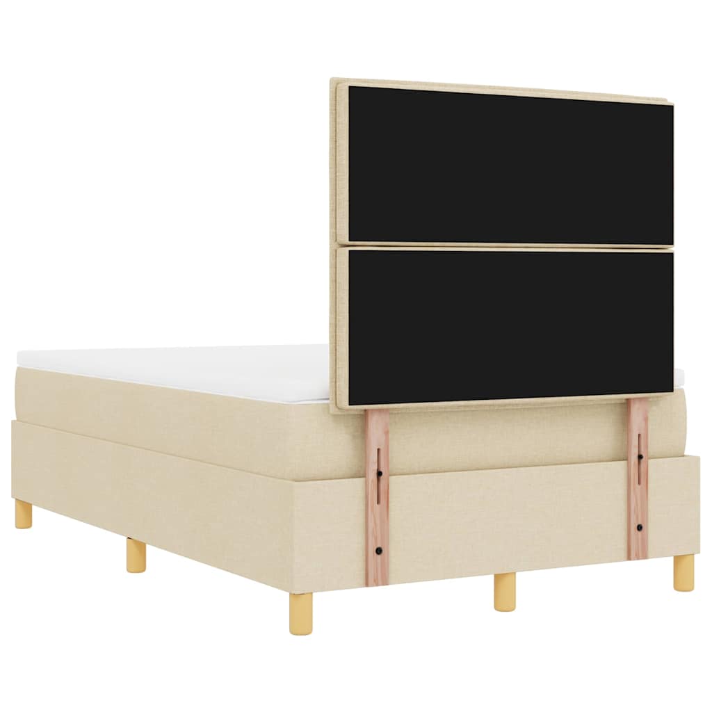 Boxspringbett mit Kopfteil Creme 200 x 120 cm Stoff