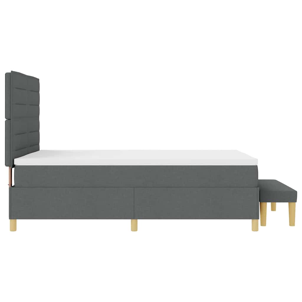 Boxspringbett mit Kissen Dunkelgrau 200 x 140 cm Stoff