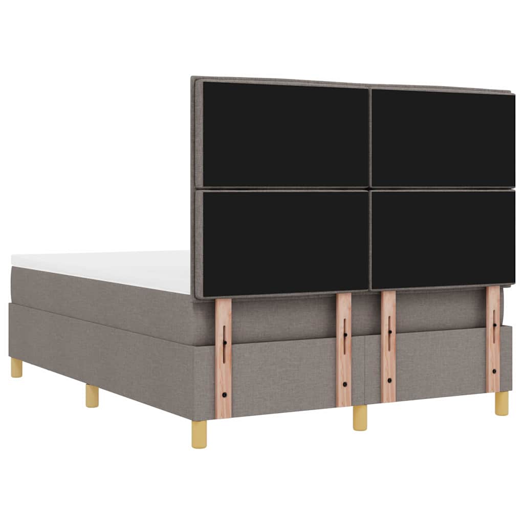 Boxspringbett mit Kopfteil Taupe 200 x 140 cm Stoff