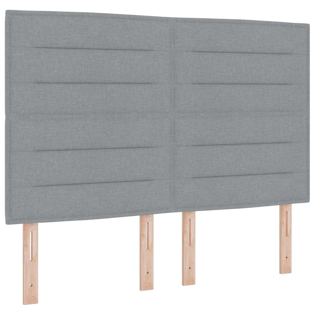 Boxspringbett mit Kissen Hellgrau 200 x 160 cm Stoff