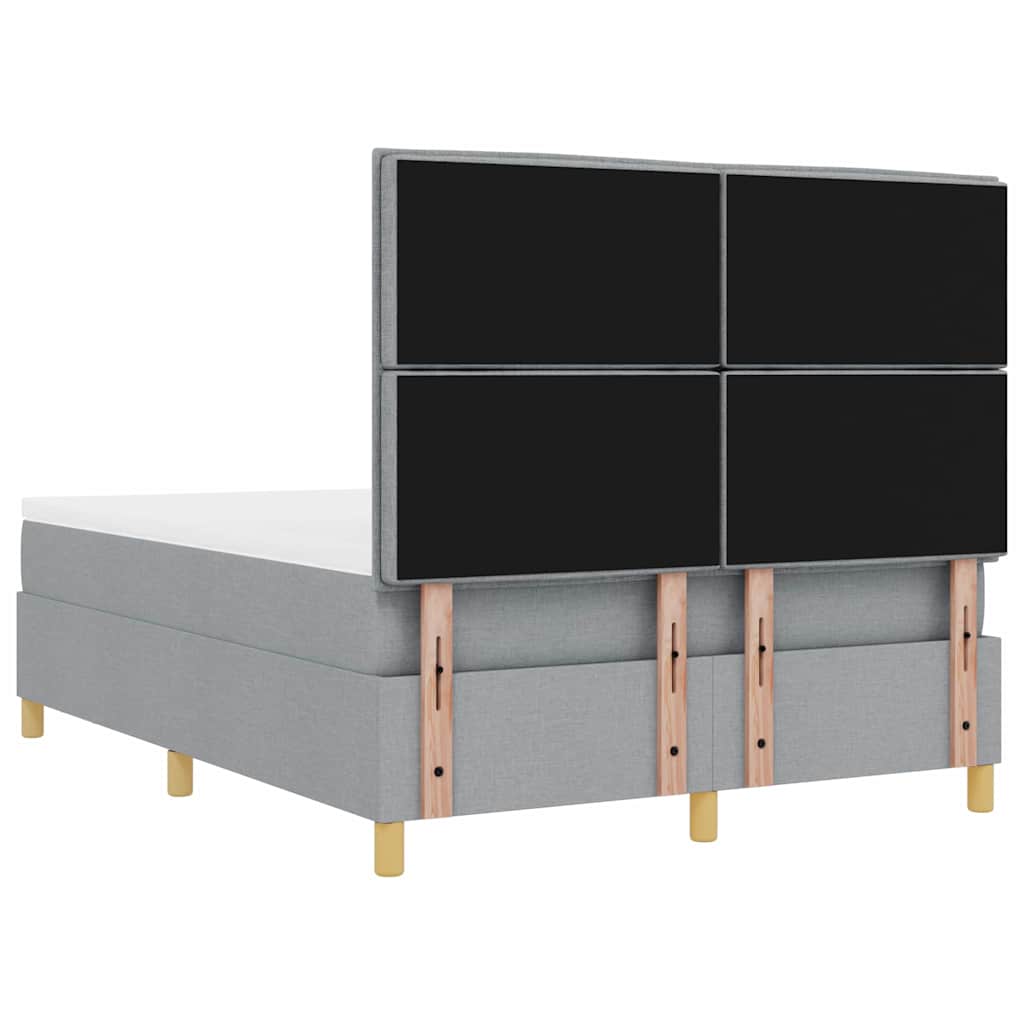 Boxspringbett mit Kissen Hellgrau 200 x 160 cm Stoff