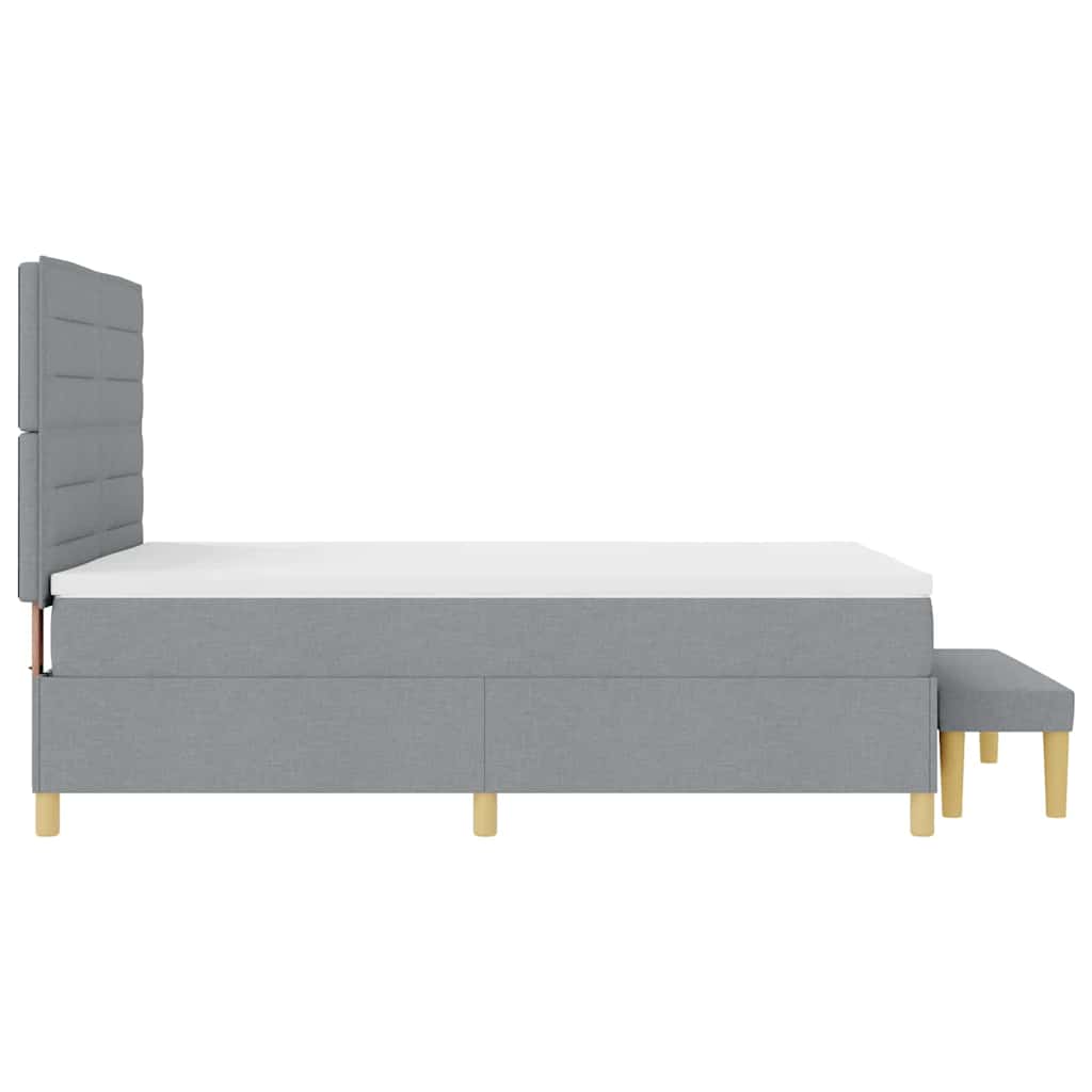 Boxspringbett mit Kissen Hellgrau 200 x 160 cm Stoff