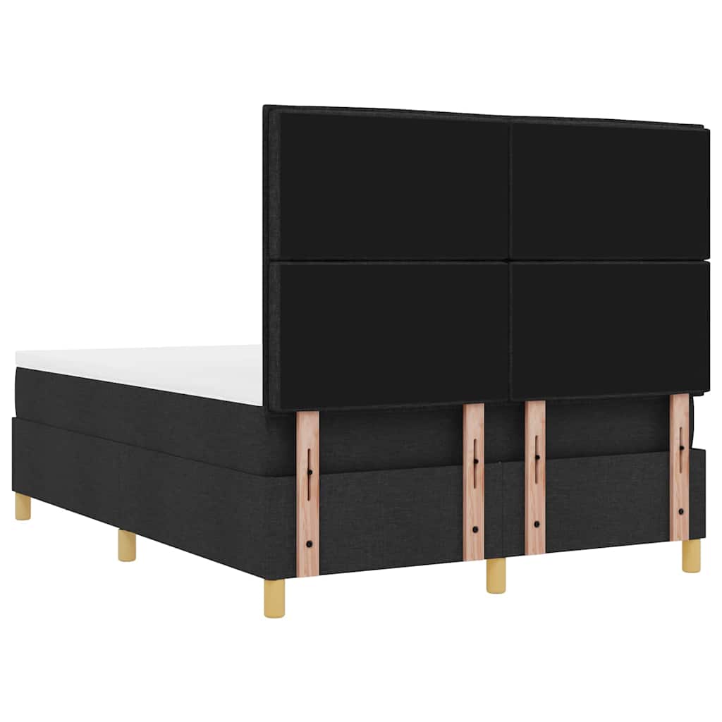 Boxspringbett mit Kopfteil Schwarz 200 x 160 cm Stoff