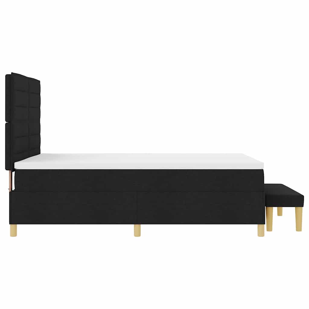 Boxspringbett mit Kopfteil Schwarz 200 x 160 cm Stoff