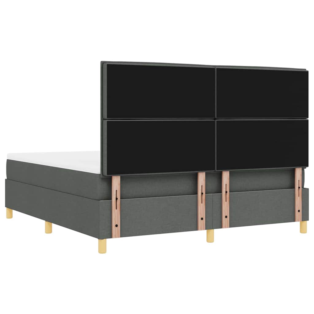 Boxspringbett mit Kopfteil Dunkelgrau 200 x 180 cm Stoff