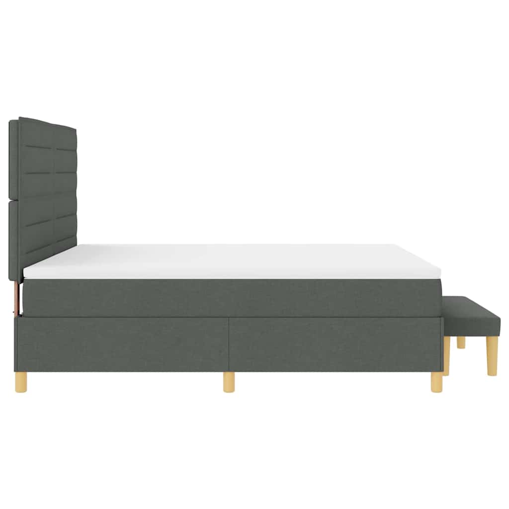 Boxspringbett mit Kopfteil Dunkelgrau 200 x 180 cm Stoff