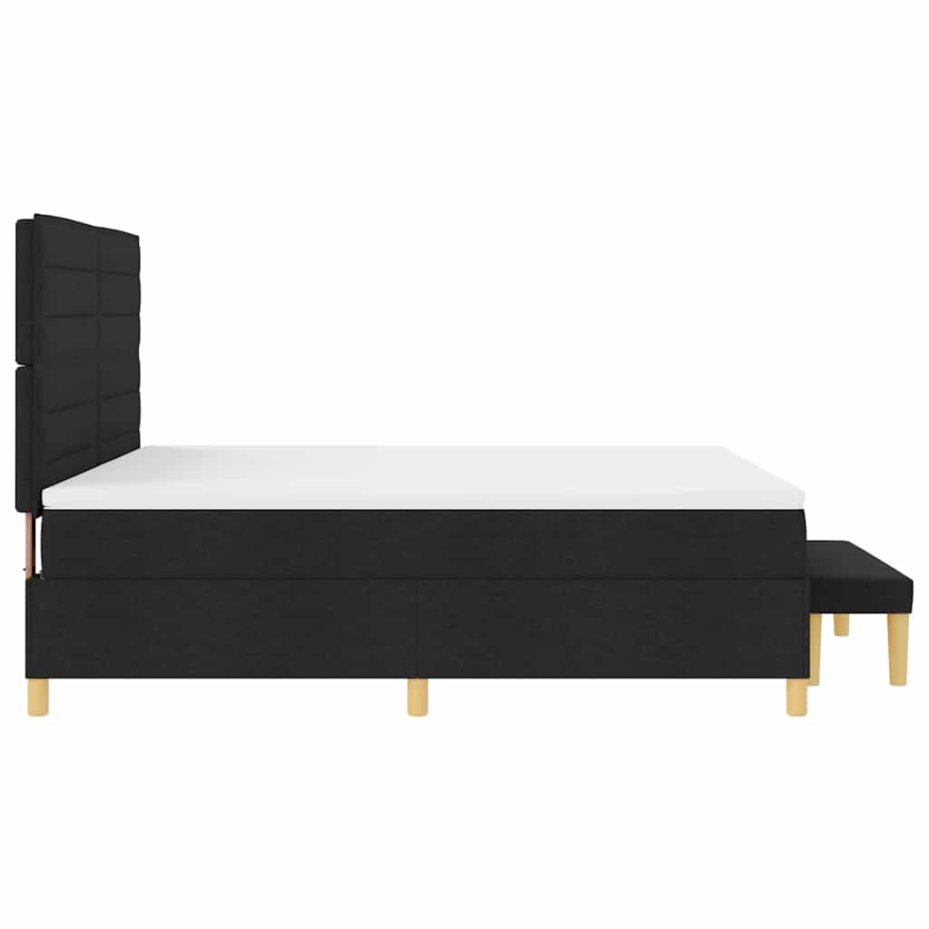 Boxspringbett mit Kopfteil Schwarz 200 x 180 cm Stoff