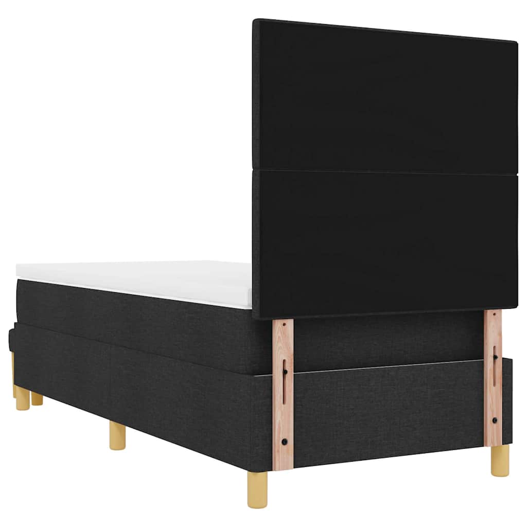 Boxspringbett mit Kopfteil Schwarz 200 x 90 cm Stoff