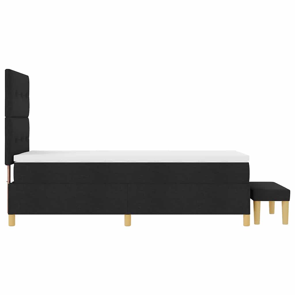Boxspringbett mit Kopfteil Schwarz 200 x 90 cm Stoff