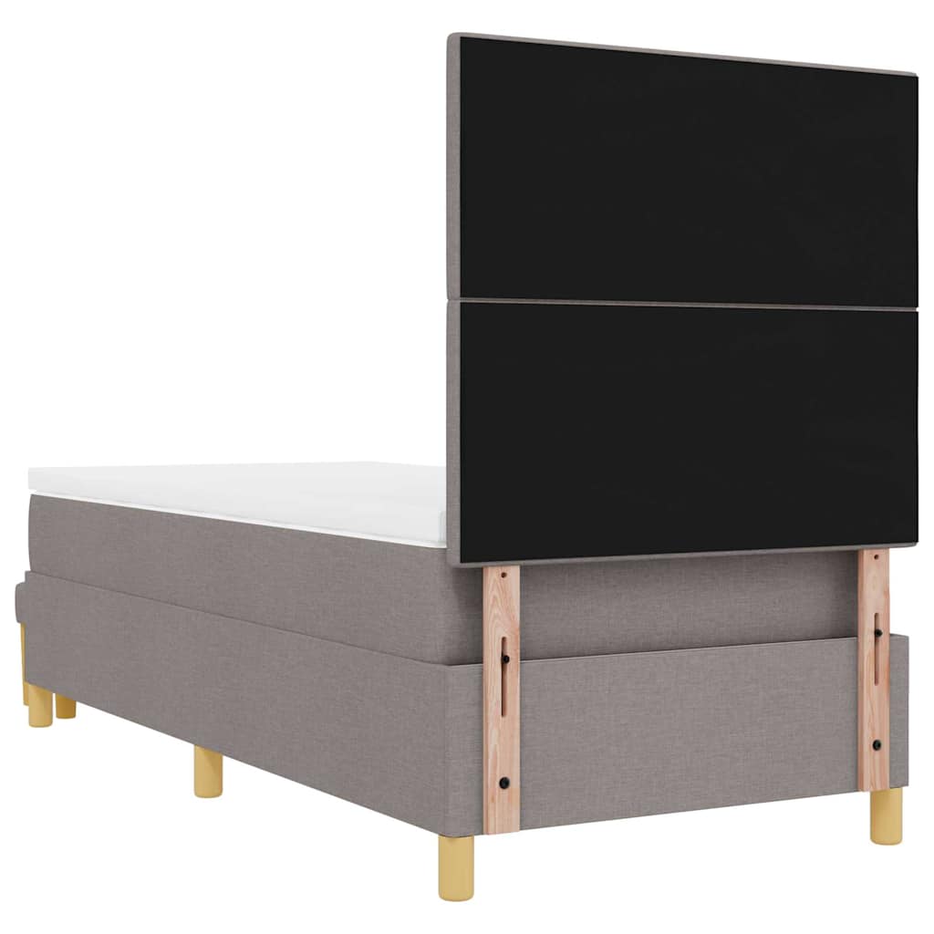 Boxspringbett mit Kissen mit Kopfteil Taupe 200 x 90 cm Stoff