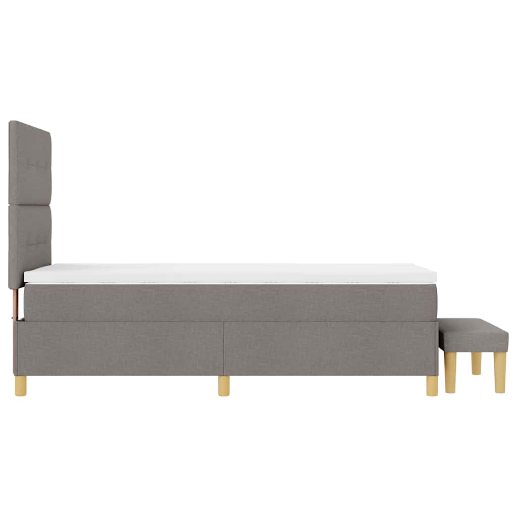 Boxspringbett mit Kissen mit Kopfteil Taupe 200 x 90 cm Stoff
