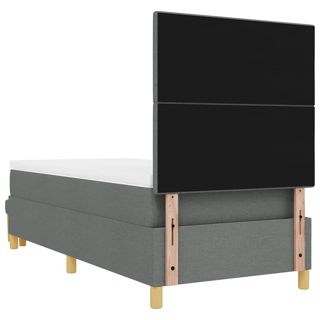 Boxspringbett mit Kopfteil Dunkelgrau 200 x 100 cm Stoff