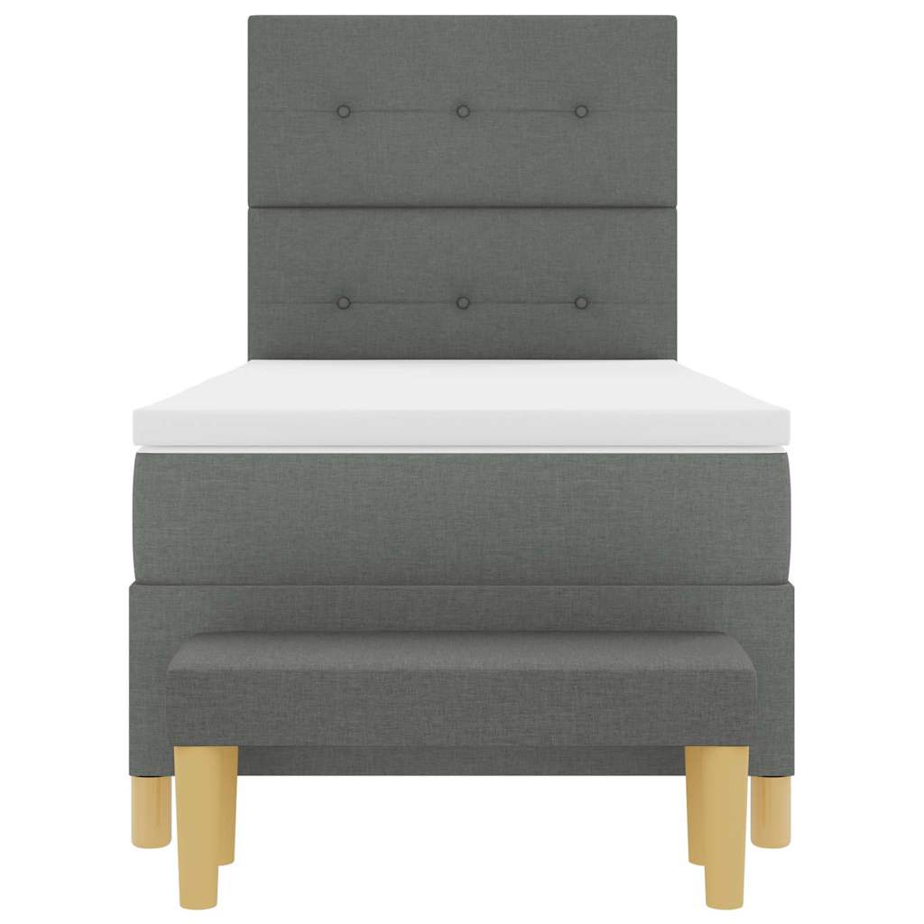 Boxspringbett mit Kopfteil Dunkelgrau 200 x 100 cm Stoff