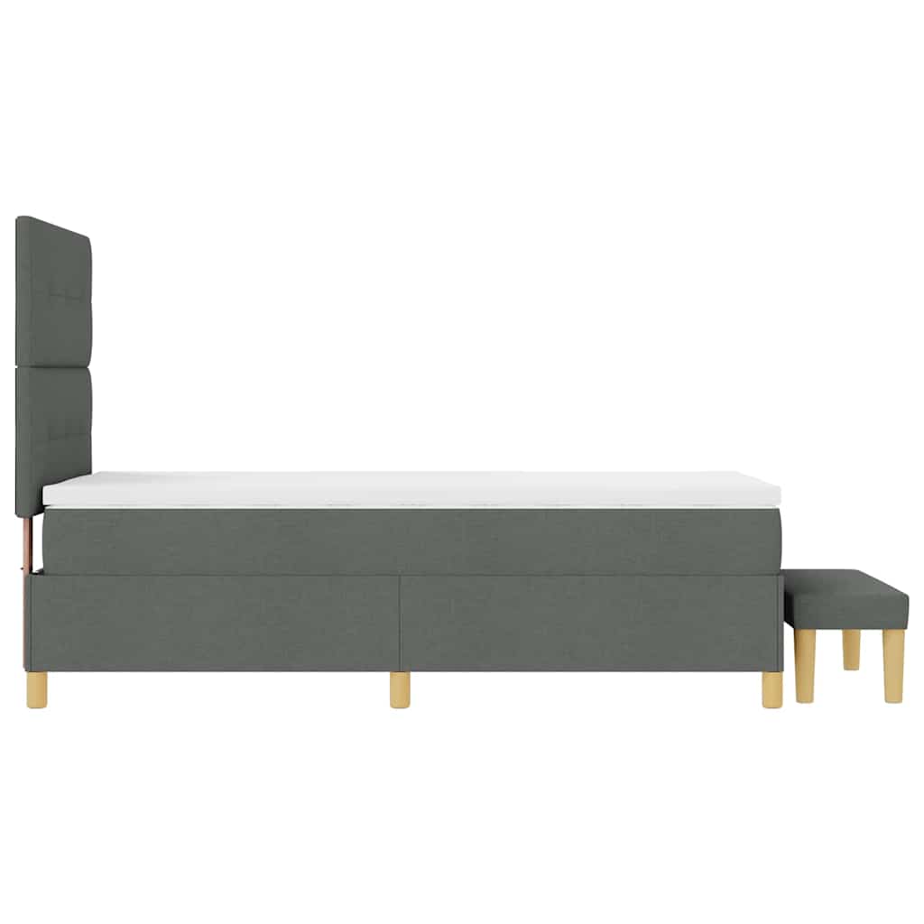 Boxspringbett mit Kopfteil Dunkelgrau 200 x 100 cm Stoff